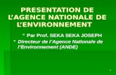 1 Par Prof. SEKA SEKA JOSEPH Par Prof. SEKA SEKA JOSEPH Directeur de lAgence Nationale de lEnvironnement (ANDE) Directeur de lAgence Nationale de lEnvironnement.