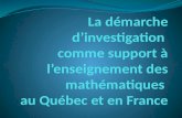 1.Les modèles pédagogiques liés au paradigme dapprentissage favorisé par le programme de formation de lécole québécoise (PFEQ); 2.Le rôle de la démarche.