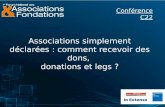 Associations simplement déclarées : comment recevoir des dons, donations et legs ? Conférence C22