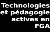Technologies et pédagogie actives en FGA. Plan de latelier 1.Introduction 2.Les technologies en éducation 3.iPads 4.TNI 5.Ordinateurs portables 6.Téléphones.