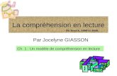 La compréhension en lecture Par Jocelyne GIASSON Ch. 1 : Un modèle de compréhension en lecture De Boeck, 1996 et 2008.