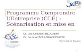 1 Programme Comprendre LEntreprise (CLE) : Scénarisation et mise en ligne Dr. Lilia CHENITI-BELCADHI Dr. Sonia AYACHI-GHANNOUCHI Université de Sousse.