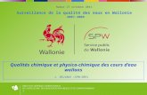 1 Namur 27 octobre 2011 Surveillance de la qualité des eaux en Wallonie 2007-2009 Qualités chimique et physico-chimique des cours deau wallons J. DELVAUX.