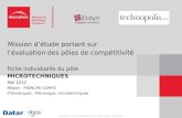 Confidentiel. © 2012 BearingPoint France SAS – Erdyn - Technopolis Mission détude portant sur lévaluation des pôles de compétitivité Fiche individuelle.