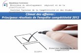 Climat des affaires : Principaux résultats de lenquête compétitivité 2012 République Tunisienne Ministère du développement régional et de la planification.