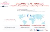 ERASMUS + : ACTION CLE 1 Mobilités dapprentissage pour lenseignement scolaire Réunion DREIC – 17 décembre 2013.