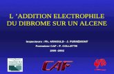 L ADDITION ELECTROPHILE DU DIBROME SUR UN ALCENE Inspecteurs : Ph. ARNOULD - J. FURNÉMONT Formateur CAF : P. COLLETTE 1999 -2002.