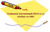 Evaluation internationale PISA et ses résultats en 2003.