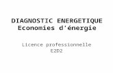 DIAGNOSTIC ENERGETIQUE Economies dénergie Licence professionnelle E2D2.