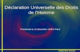 Déclaration Universelle des Droits de lHomme Proclamée le 10 décembre 1948 à Paris Diaporama manuel.