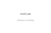 MATLAB Initiation à Matlab. Contenu du répertoire de travail Zone de saisie des commandes Espace de travail Historique des commandes.