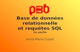 Base de données relationnelle et requêtes SQL Anne-Marie Cubat 1e partie.