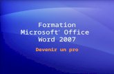 Formation Microsoft ® Office Word 2007 Devenir un pro.