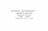 Sytèmes dynamiques – modélisation Emmanuel Risler 2008 – 2009 INSA de Lyon - GEN.
