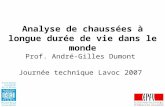 Analyse de chaussées à longue durée de vie dans le monde Prof. André-Gilles Dumont Journée technique Lavoc 2007.