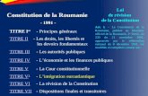 Constitution de la Roumanie - 1991 - - Principes générauxTITRE I er TITRE II- Les droits, les libertés et les devoirs fondamentaux TITRE III- Les autorités.