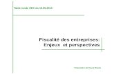 Présentation de Pascal Broulis Fiscalité des entreprises: Enjeux et perspectives Table ronde HEC du 15.05.2013.