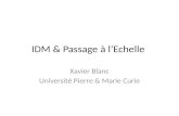 IDM & Passage à lEchelle Xavier Blanc Université Pierre & Marie Curie.