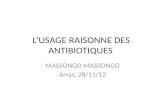 LUSAGE RAISONNE DES ANTIBIOTIQUES MASSONGO Arras, 28/11/12.