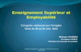 Enseignement Supérieur et Employabilité Congrès national sur lemploi Tunis du 28 au 30 Juin 2012 Mohsen HASSEN Enseignant ISSBAT Président dun groupe de.