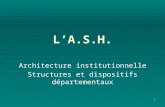 1 LA.S.H. Architecture institutionnelle Structures et dispositifs départementaux.