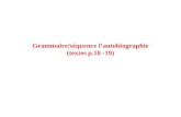 Grammaire/séquence lautobiographie (textes p.10 -19)