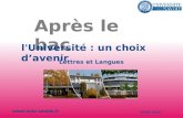 Après le bac l'Université : un choix davenir  2009-2010 Lettres et Langues.