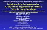 Carter & Associates1 Incidence de la Loi antiterroriste (C-36) sur les organismes de charité : Gérer le risque juridique En complément dinformation, voir.