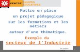 1 Octobre 2013 Mettre en place un projet pédagogique sur les formations et les métiers autour dune thématique. Exemple du secteur de lIndustrie.