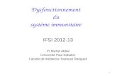Dysfonctionnement du système immunitaire IFSI 2012-13 Pr Michel Abbal Université Paul Sabatier Faculté de médecine Toulouse Rangueil 1.