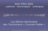 BAC PRO SEN Systèmes Electroniques Numériques Les Elèves deviennent des Techniciens « Courant Faible » LP Tony Garnier Gilbert Suard VVVV iiii ssss iiii