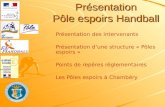 Présentation Pôle espoirs Handball Présentation des intervenants Présentation dune structure « Pôles espoirs » Points de repères réglementaires Les Pôles.