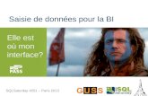 SQLSaturday #251 – Paris 2013 Saisie de données pour la BI Elle est où mon interface?