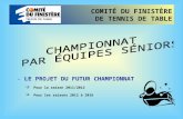 COMITÉ DU FINISTÈRE DE TENNIS DE TABLE - LE PROJET DU FUTUR CHAMPIONNAT Pour la saison 2011/2012 Pour les saisons 2012 à 2016.