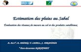 Estimation des pluies au Sahel Évaluation des réseaux de mesure au sol et des produits satellitaux A. ALI*, A. AMANI, T. LEBEL, S. IBRAHIMA.