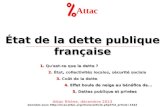 État de la dette publique française Attac Attac Rhône, décembre 2013 données sous  1. Qu'est-ce.