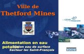 Ville de Thetford Mines Alimentation en eau potable Option eau de surface Secteur lac Saint-François.