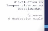 Nouvelles modalités dévaluation en langues vivantes au baccalauréat: Épreuves dexpression orale.