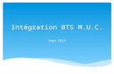 Intégration BTS M.U.C. Sept 2013. Activité Découverte du patrimoine.