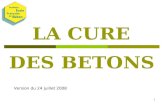 1 LA CURE DES BETONS Version du 24 juillet 2008. la cure des bétons - EFB2 Sommaire Les phénomènes physiques et risques associés Conséquences de la non.