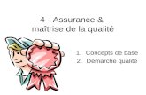 4 - Assurance & maîtrise de la qualité 1.Concepts de base 2.Démarche qualité