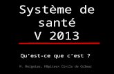 Système de santé V 2013 N. Reignier, Hôpitaux Civils de Colmar Quest-ce que cest ?