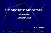 LE SECRET MEDICAL 09 avril 2005 HAMMAMET Dr.N.Cheniti.