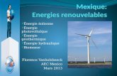 Énergie éolienne Énergie photovoltaïque Énergie géothermique Énergie hydraulique Biomasse Florence Vanholsbeeck AEC Mexico Mars 2013.