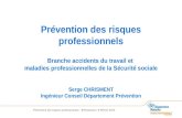 Prévention des risques professionnels - Présentation 8 février 2012 Prévention des risques professionnels Branche accidents du travail et maladies professionnelles
