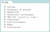 CECIAA Origines du projet Objectifs Solutions Techniques XML/XSL (OpenOffice, WrdML…) Structure Fonctionnement Démo Conclusion PLAN 1.
