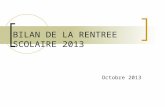 BILAN DE LA RENTREE SCOLAIRE 2013 Octobre 2013. Les nouveaux élèves 4 333 enfants inscrits à la rentrée 2013, soit 150 enfants de plus quà la rentrée.