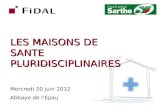 LES MAISONS DE SANTE PLURIDISCIPLINAIRES Mercredi 20 juin 2012 Abbaye de lEpau.