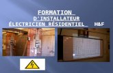 FORMATION DINSTALLATEUR ELECTRICIEN RESIDENTIEL H&F DE SEPTEMBRE À JUIN + 4 SEMAINES DE STAGE EN ENTREPRISE.