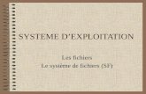 SYSTEME DEXPLOITATION Les fichiers Le système de fichiers (SF)